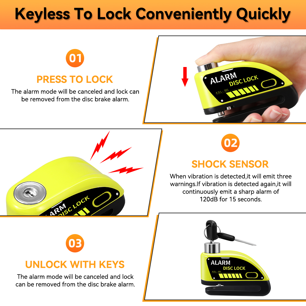 New Bike Motorcycle Alarm Disc - Commuter Bike Lock recension och pris
