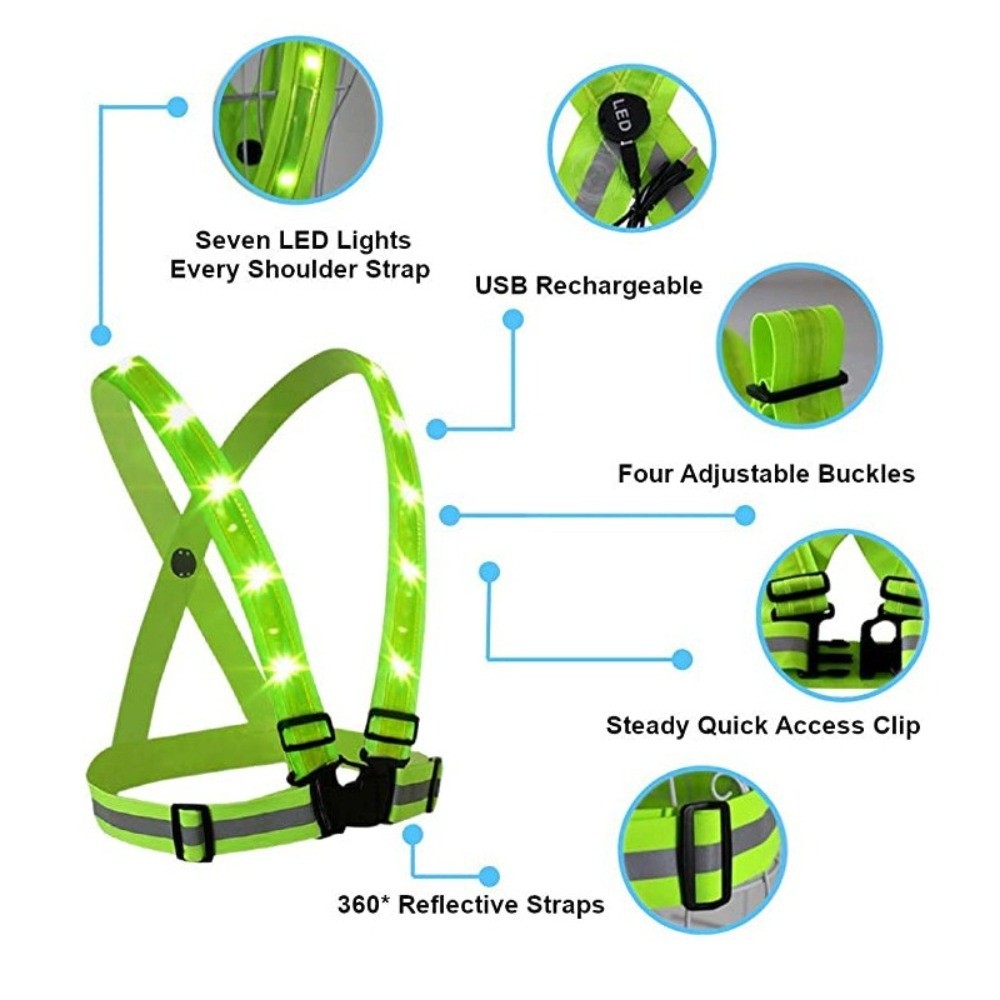 New Polyester LED Safety Vest  - Reflective Vest Cycling recension och pris