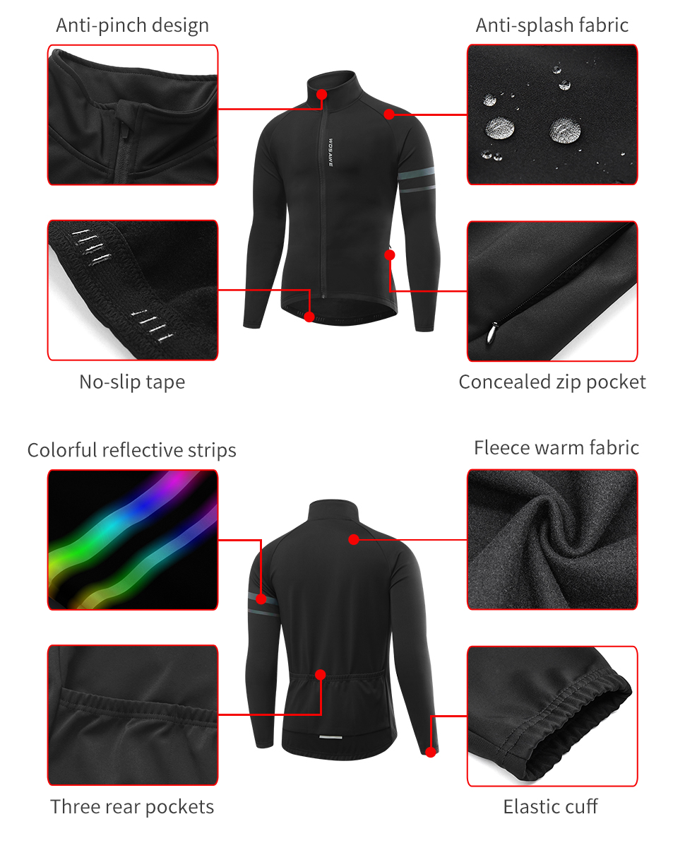 WOSAWE Men'sThermal Winter Cyc - Cycling Commuter Jacket recension och pris